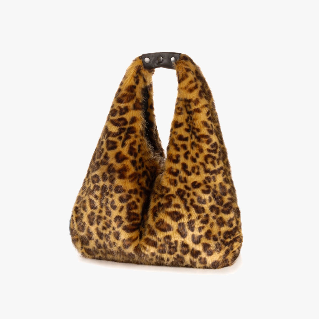 Leopard Print Triangle Bag Faux Fur