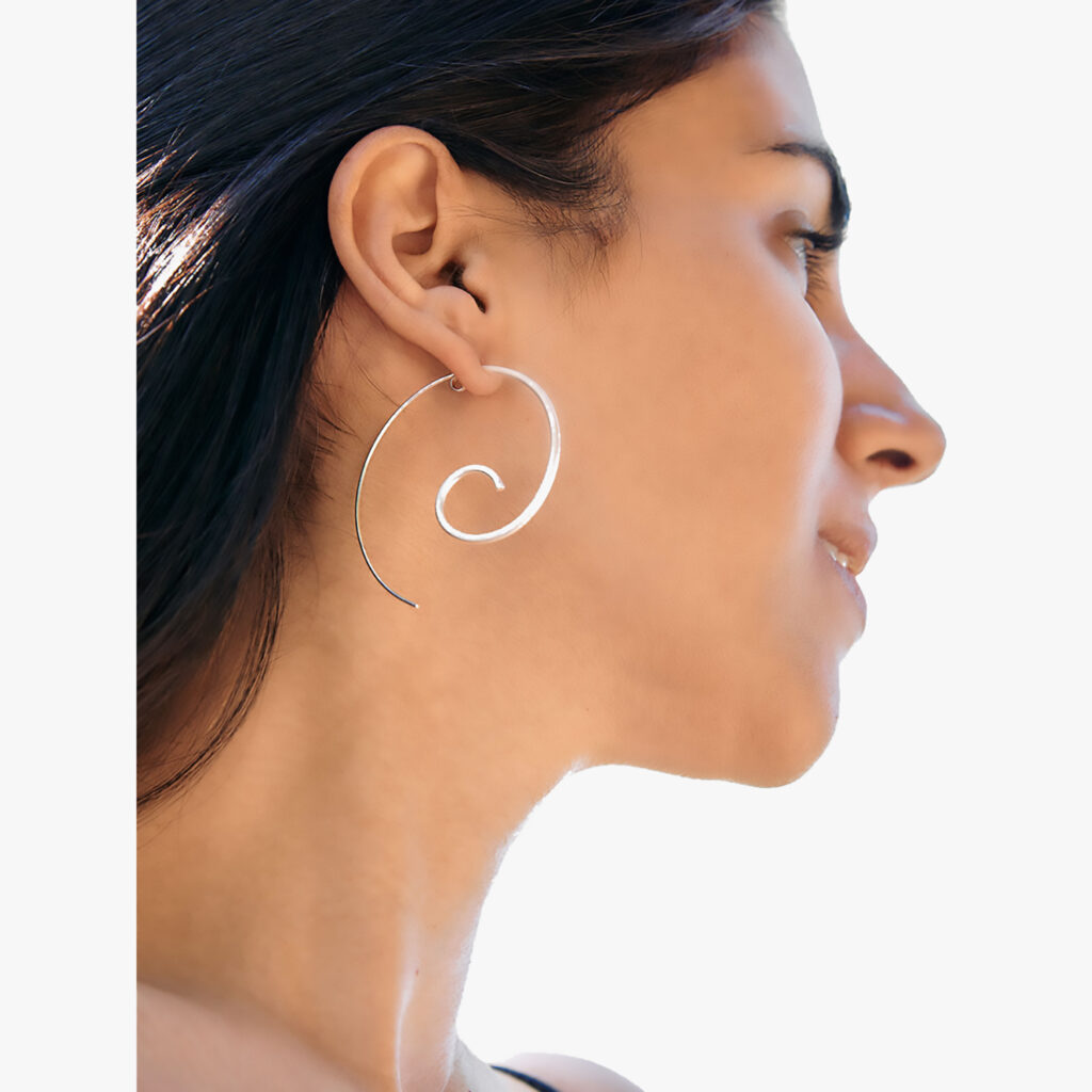 Sterling Silver Swirl Hoop earrings