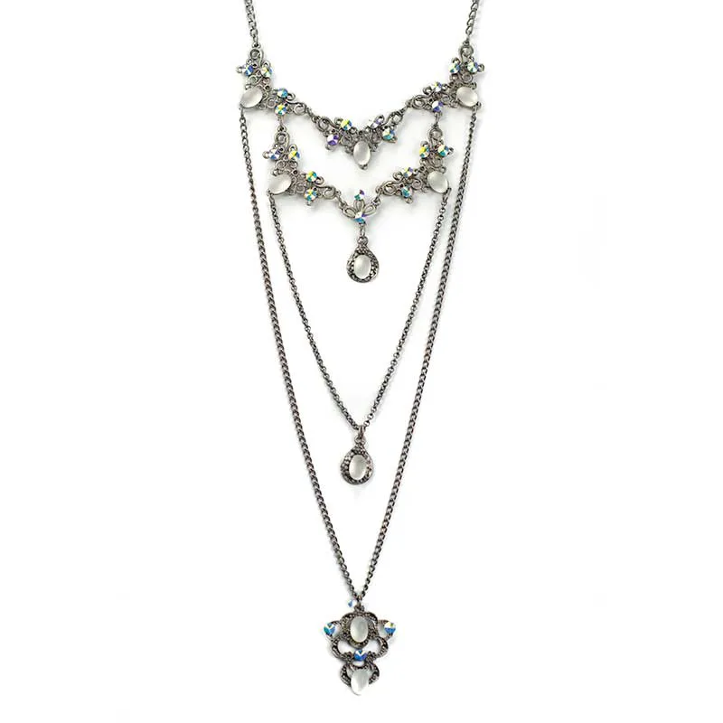 Long Necklace Set Aurora Borealis