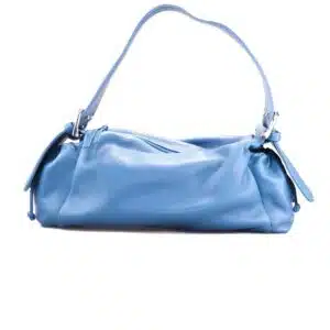 Blue leather handbag Baguette Bag