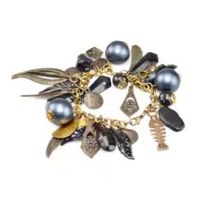 Blaues Bettelarmband viele Anhängern