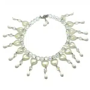Herz Choker Kette mit Ohrstecker Transparent