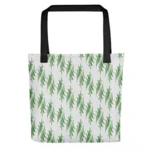 Green Tote bag with black handles
