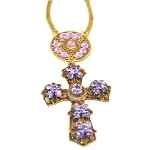 HalsKette set Kreuz mit Swarovski Steinen