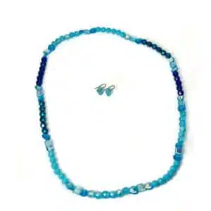 Schmuckset Damen blau mit Ohrringen