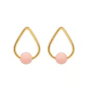 boucle d'oreilles vermeil avec la pierre précieuse