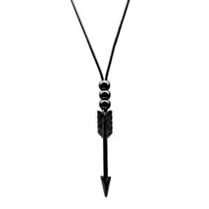 arrow necklace black with adjustable chain