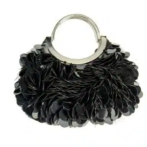 black evening handbag with sequins||Black evening bag with sequins