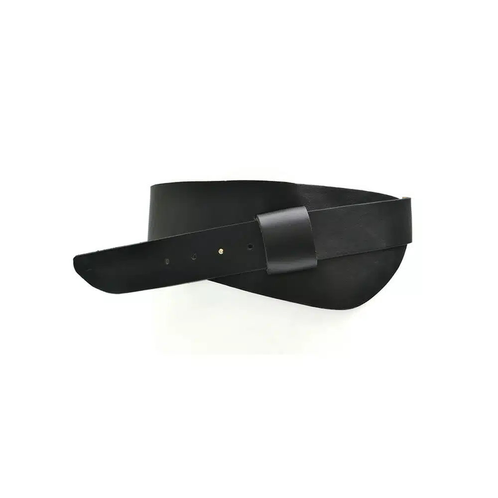 black leather belt with knob closure|Leather belt nude special closure||
