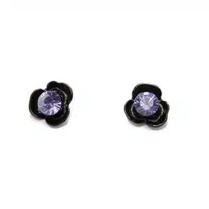 Schwarze Kristallen Ohrringe mit Swarovski Krisallen