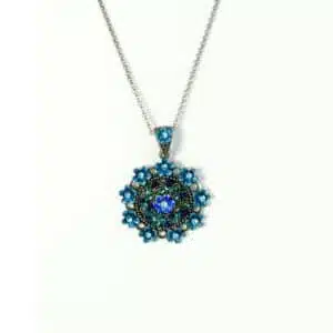 Blaue Medaillon Kette