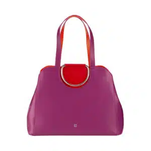 Lederhandtasche mit Metallgriffen handgefertigt