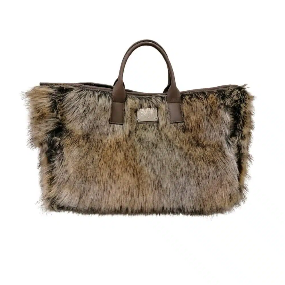 fluffy faux fur handbag