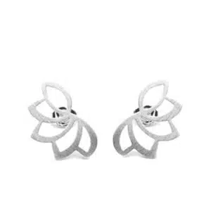 Lotus Ohrstecker 925 Matt Sterling Silber