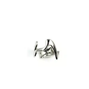 verzilverde ring jagged