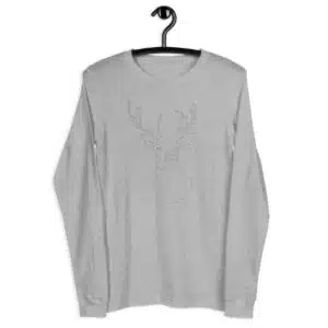 Unisex T-shirt with long sleeves with deer