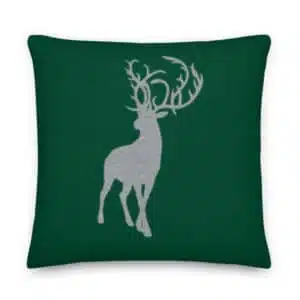 xmas throw pillow Green deer christmas cushion