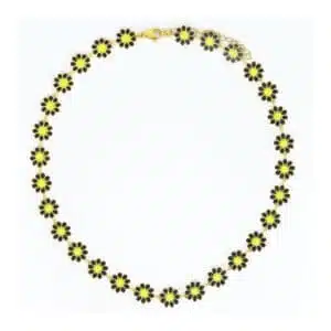 Choker Halskette Schwarz Blumen