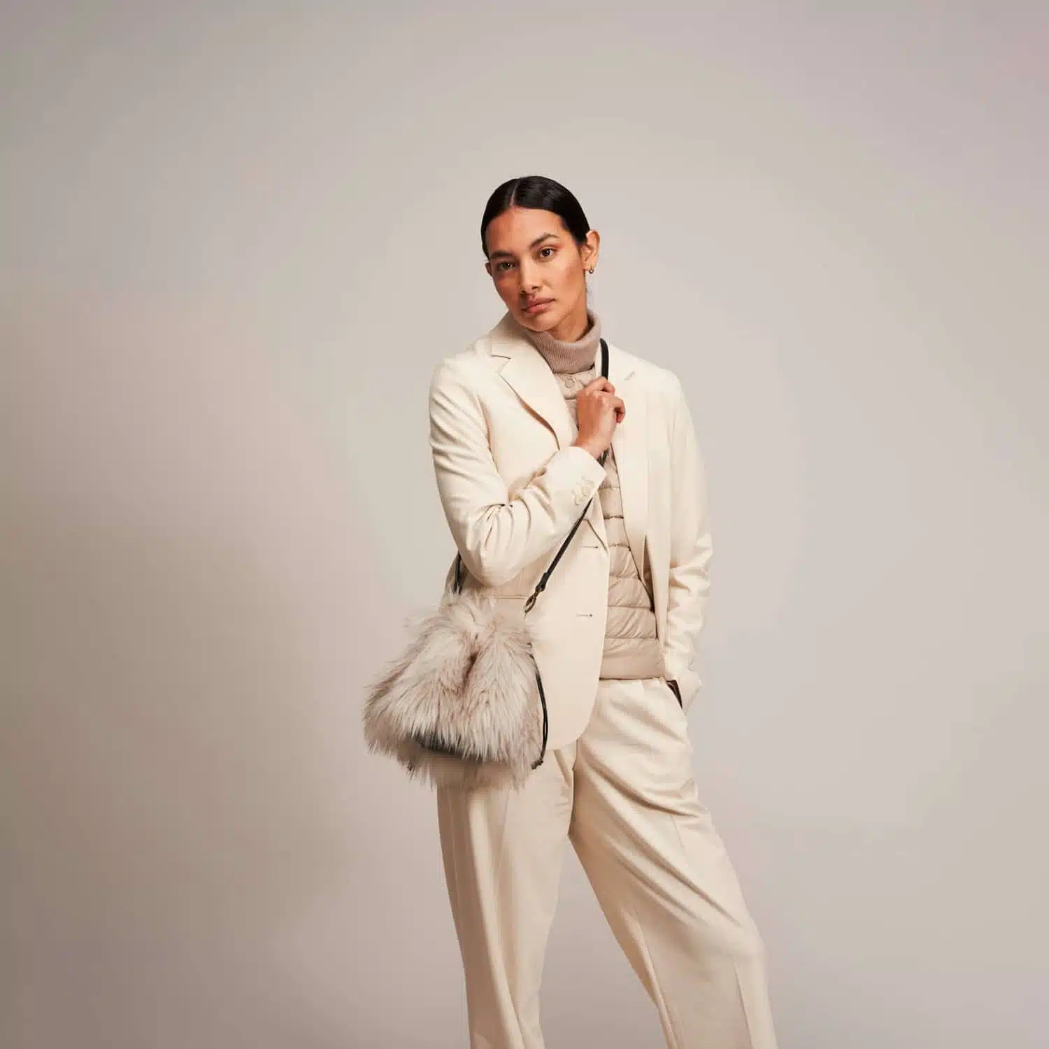 Draw string bag Fauf fur bag Handmade Jewellery & Accessories Yazzy's Fashion Accessories