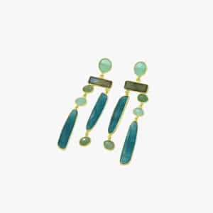 Groene Drop Oorbellen met Edelsteen
