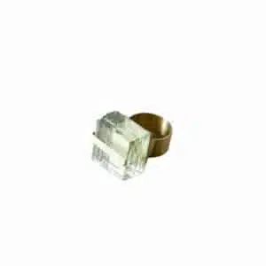 Green Glass Ring Statement Rings