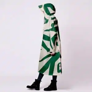 Green rain poncho with hood timo the dance