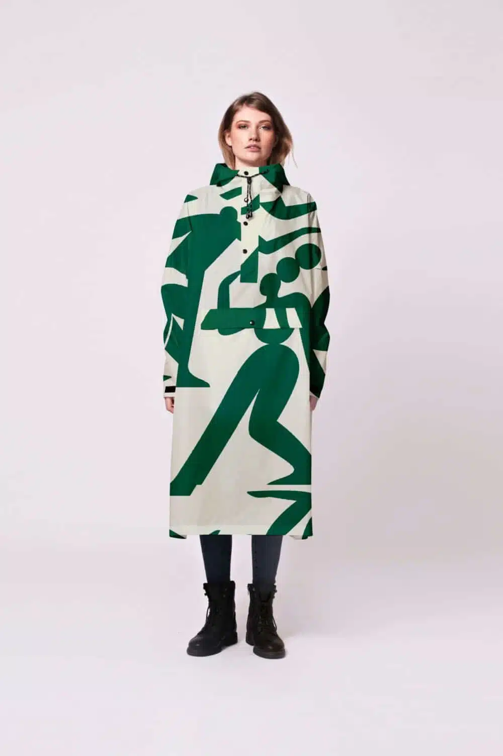Groene Regenponcho voor Volwassene Timo the dancer - Afbeelding 2