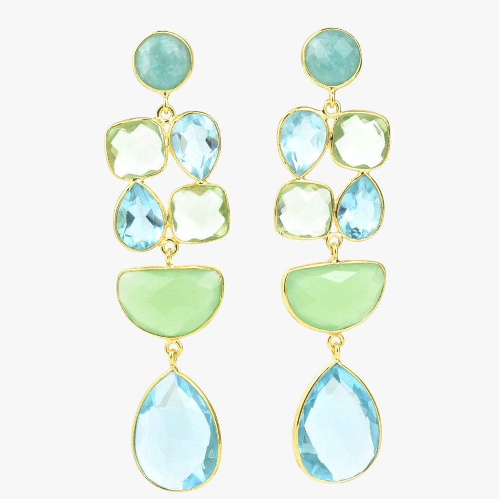 Ice Muse - Multi Colour Blue Topaz Drop Earrings