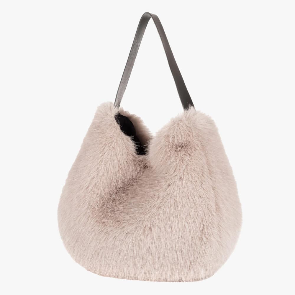 Faux Fur Tas in Quartz – Zachte Glamour met Stijl