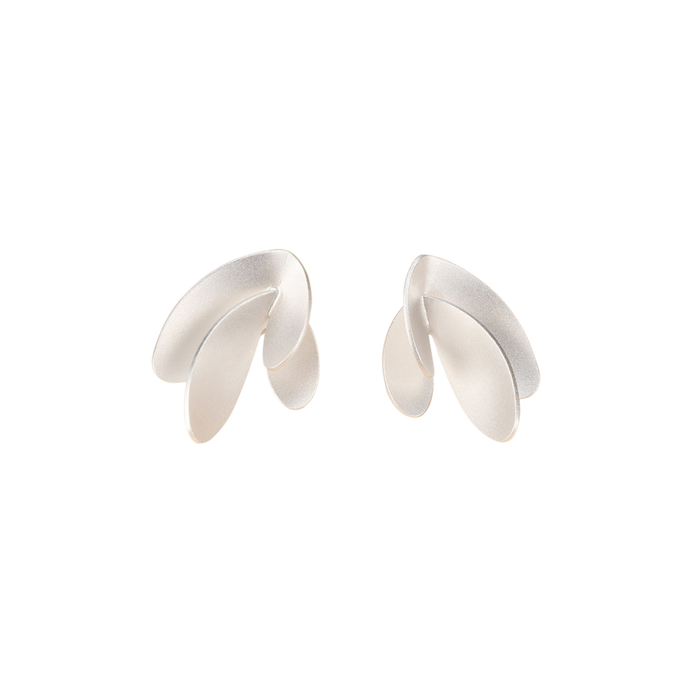 Boucles D'Oreilles Érable Automne - Clous En Zinc Brillant Rouge - Bijoux Femme Pour Fêtes, Thanksgiving