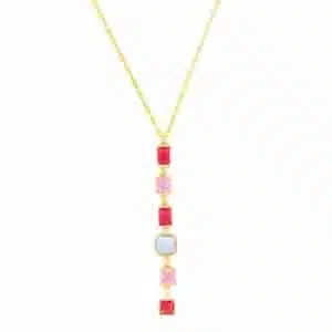 Kette mit Rosa Anhänger aus Edelstahl