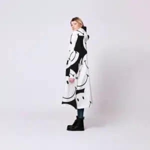 Rainkiss Zwart Witte Smiley Poncho panda