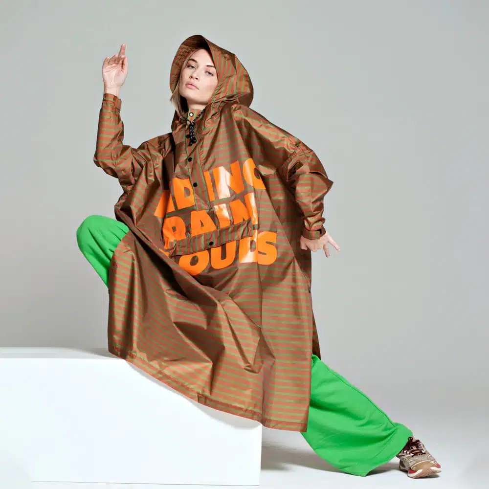 Rainkiss Braun Grün Breton Regenponcho bei yazzy's