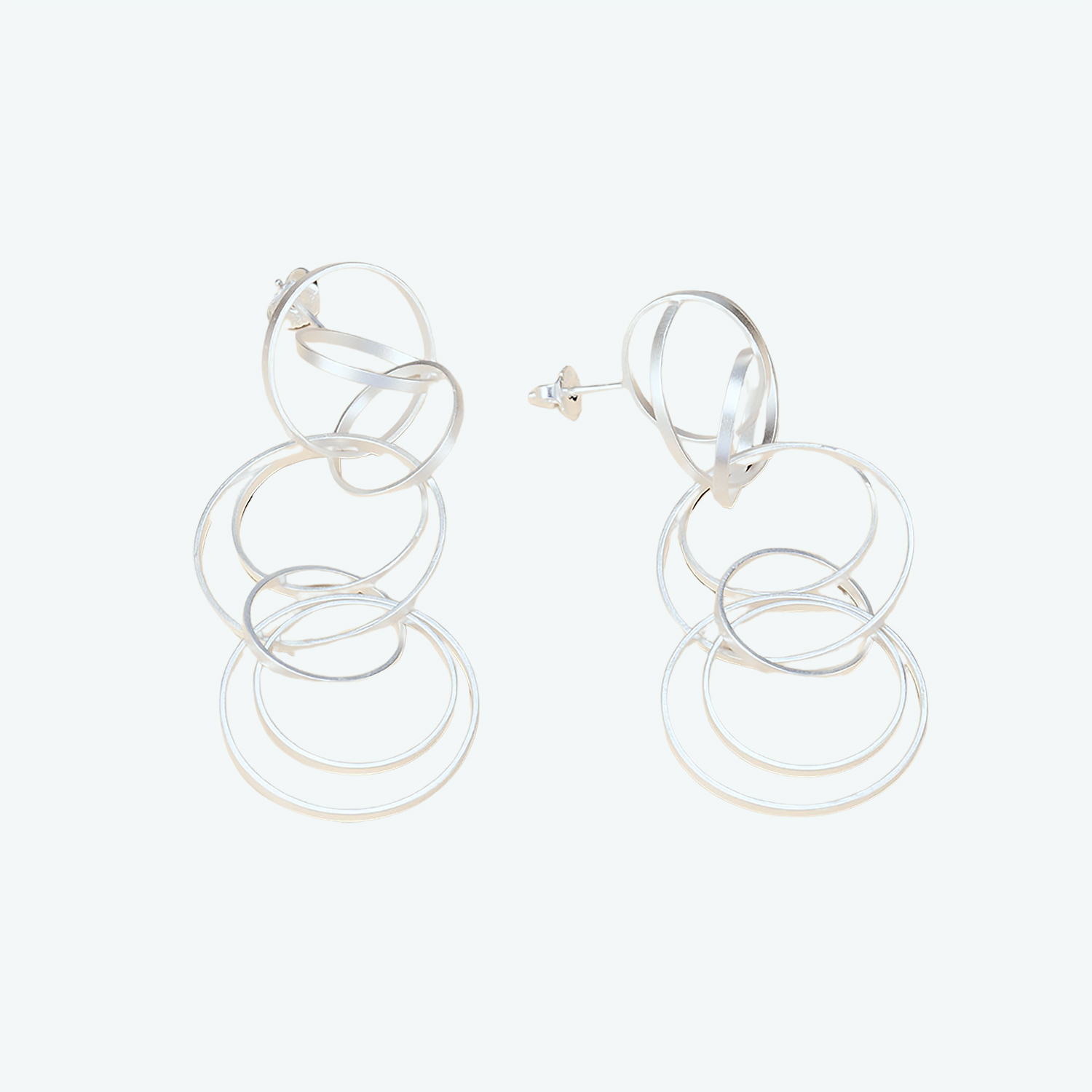 Silberne Multi Tropfen-Ohrringen Silberne Multi Tropfen-Ohrringen Yazzy's Fashion Accessories Multi Hoop Drop Earrings Sterling Silver