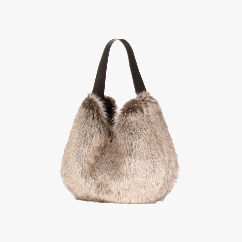Smoke Grey Fluffy Handtas handgemaakt