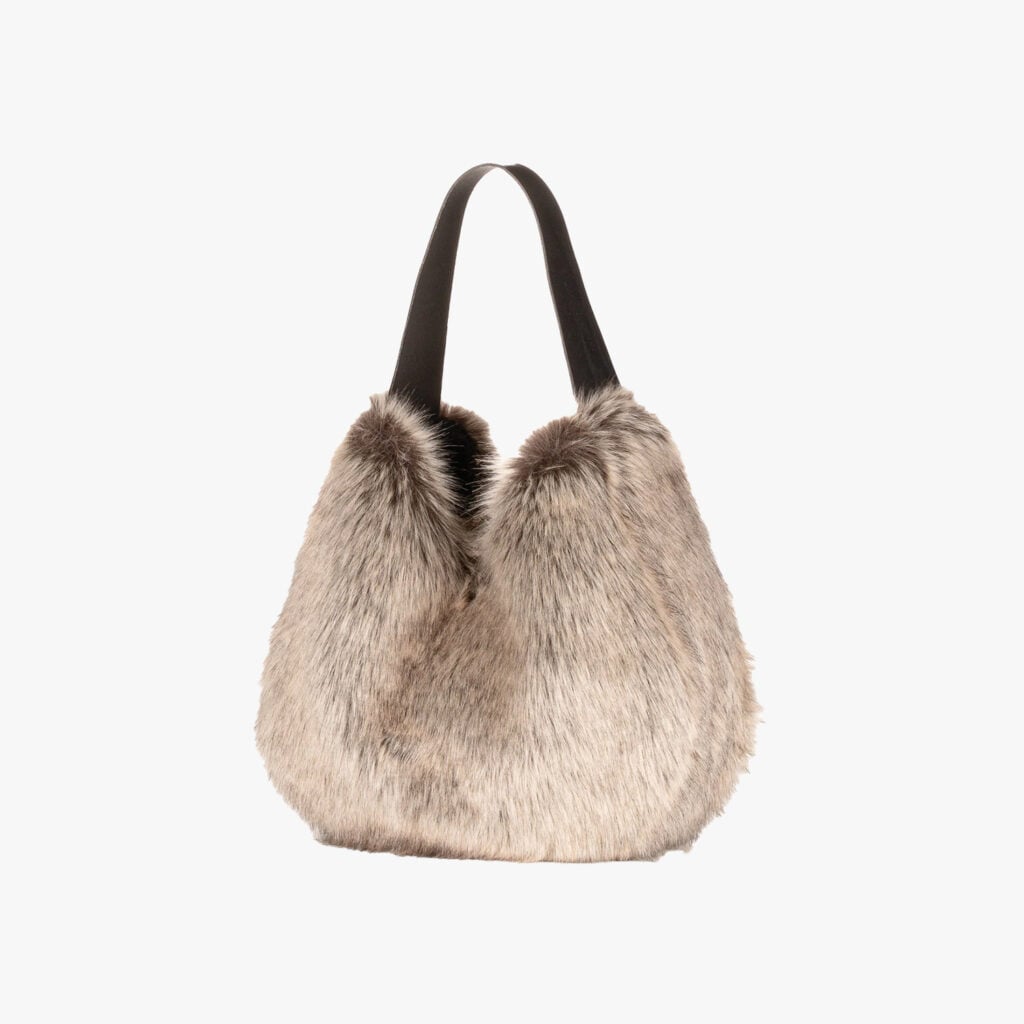 Smoke Grey Faux Fur Bag