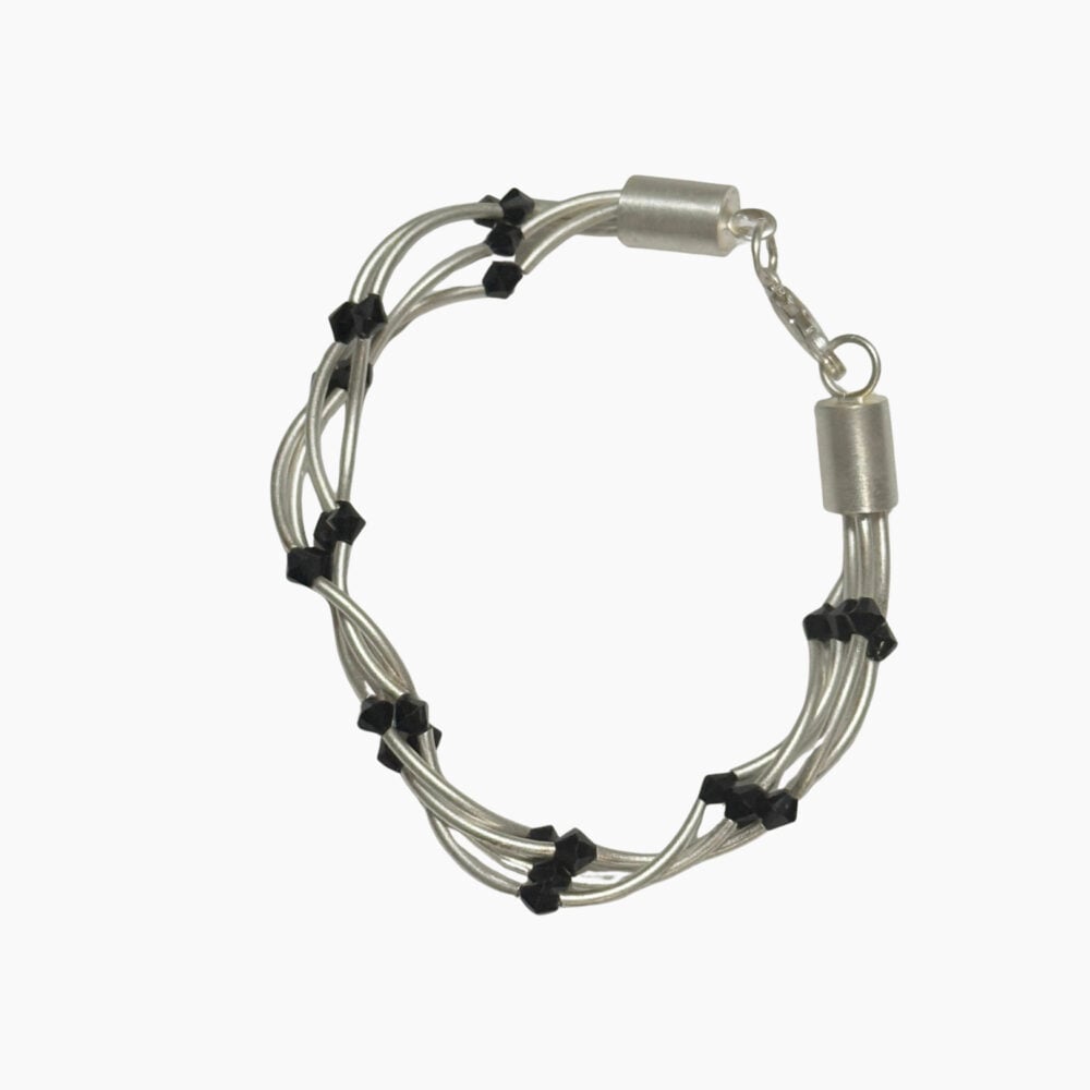 sterling silver bracelet with black onyx