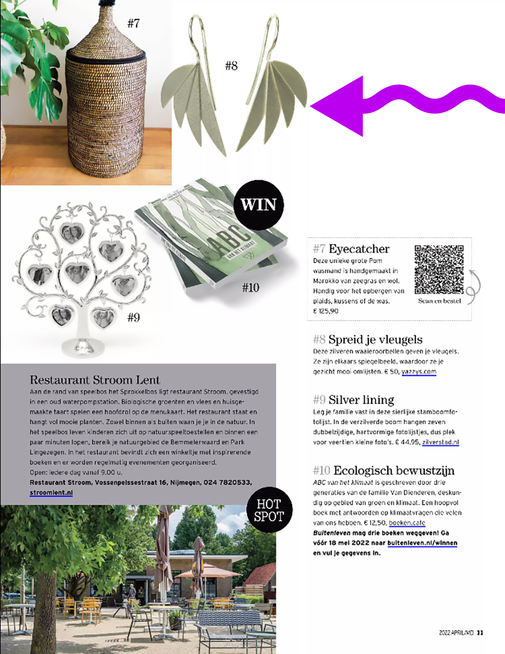 Tijdschrift Buitenleven Magazine 2 april 2022 met vleugels Yazzy's in de Pers Yazzy's Fashion Accessories