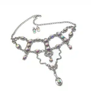 Swarovski Kropfband mit Auroroa Borealis Kristallen