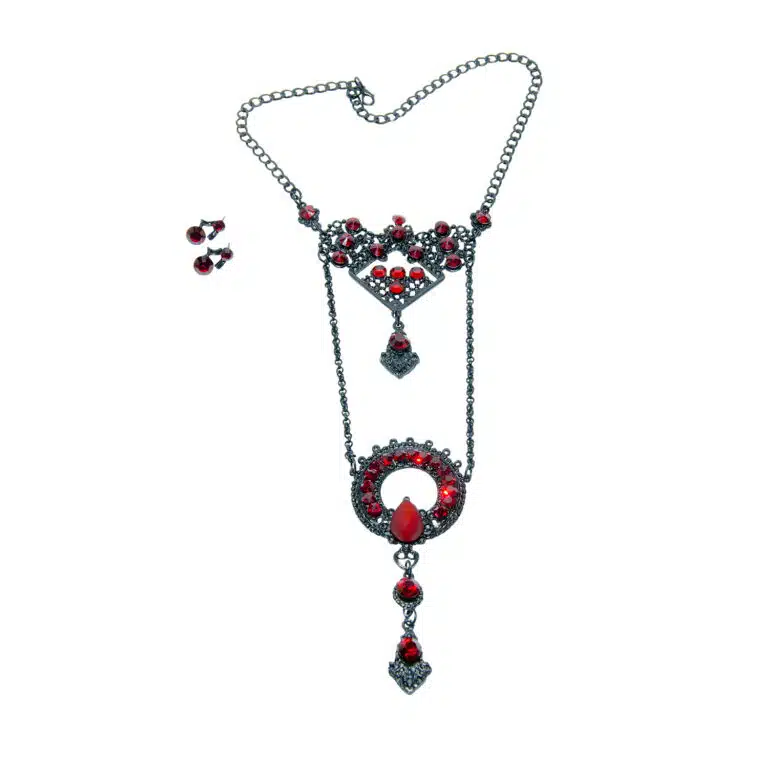 zwarte ketting met swarovski kristallen