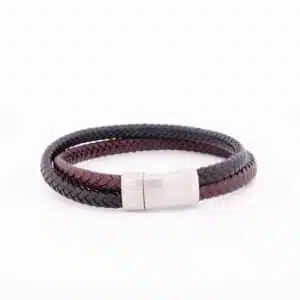 bracelet en cuir bicolore sur le devant