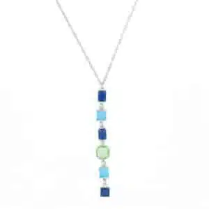 Stainless Steel Blue pendant necklace silver