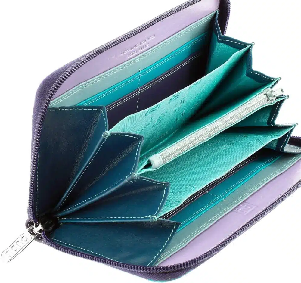 dud purple leather wallet
