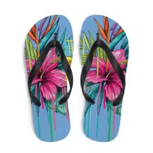 Floral print flip flops slippers