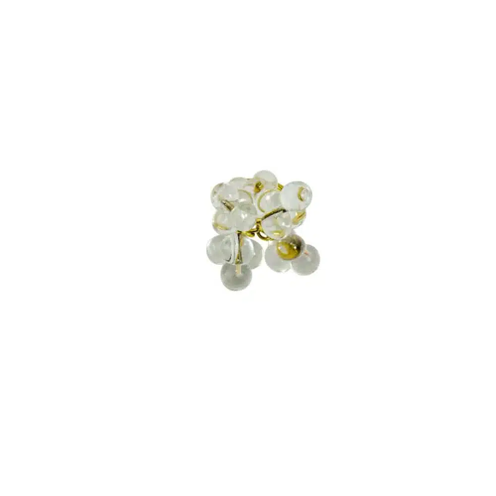 bolletjes ring van glas en messing