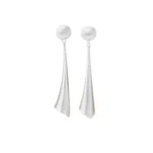Silver Stud Flute Earrings