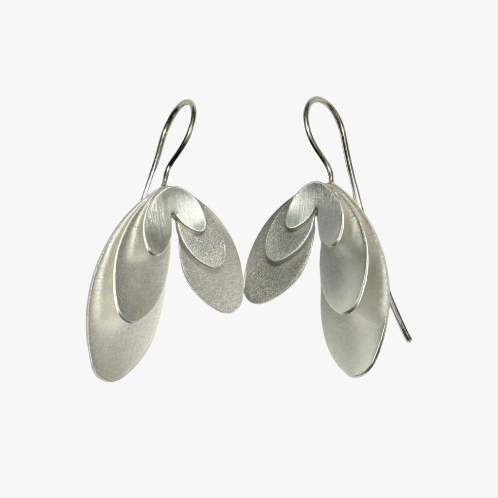 Esdoorn Cascade in Zilver Oorbellen 925