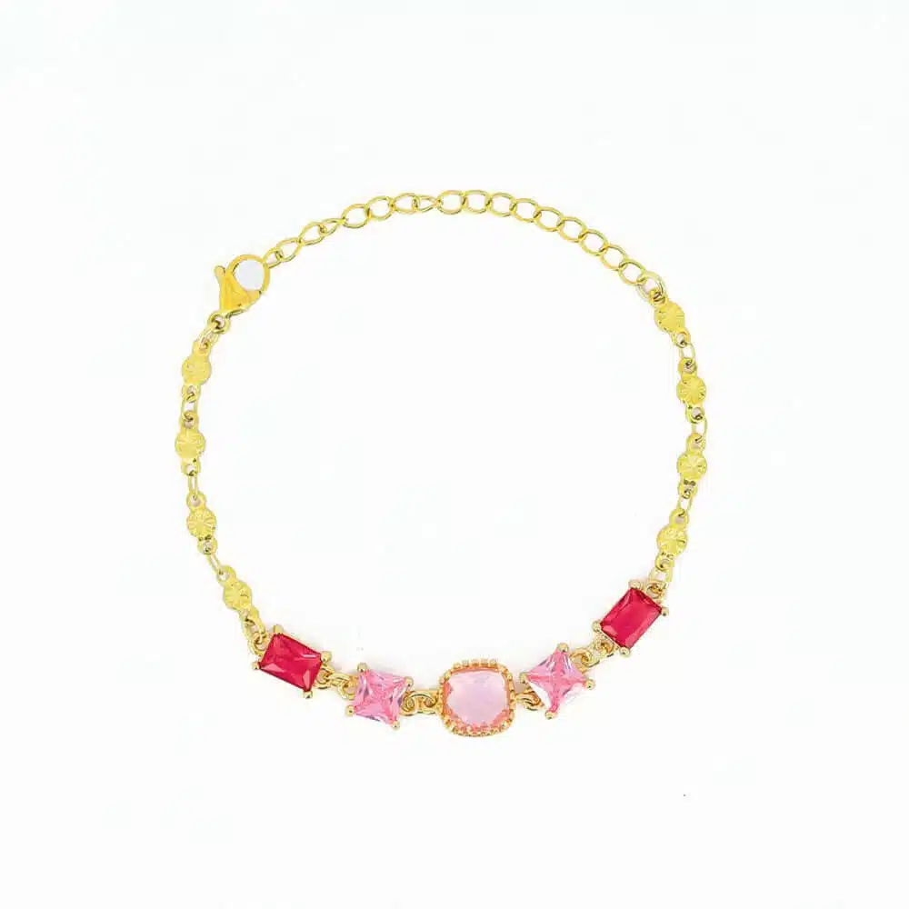 rosa armband Edelstahl mit steinen vergoldet