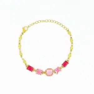 rosa armband Edelstahl mit steinen vergoldet